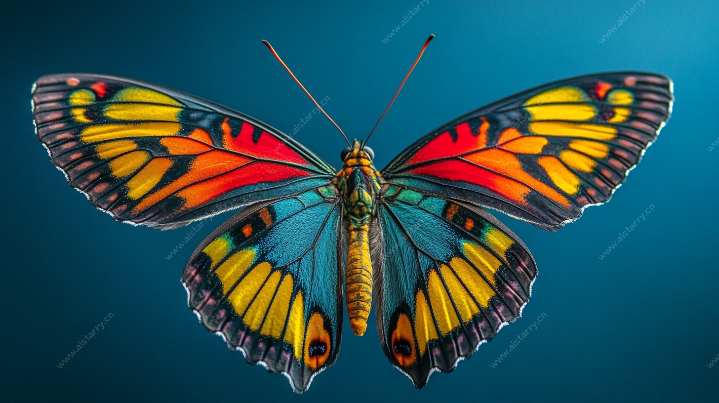 绚丽彩蝶展翅图