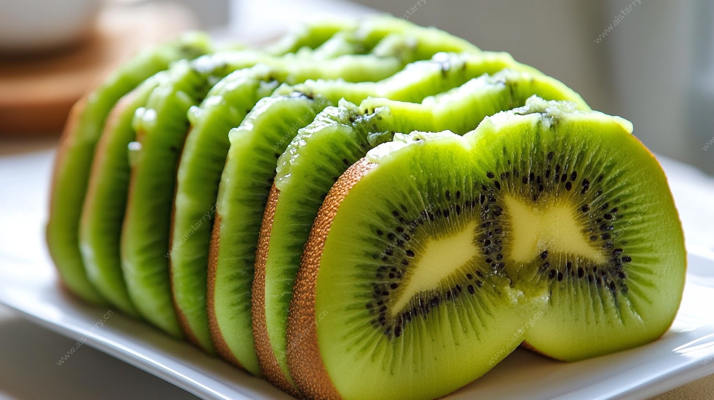 切片猕猴桃摆盘特写