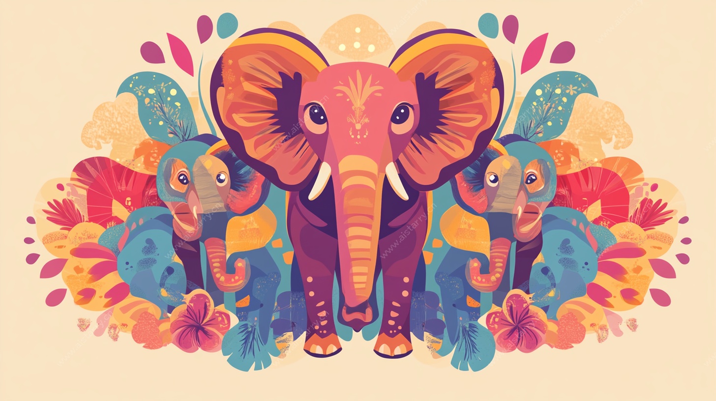 大象家族的多彩插画世界