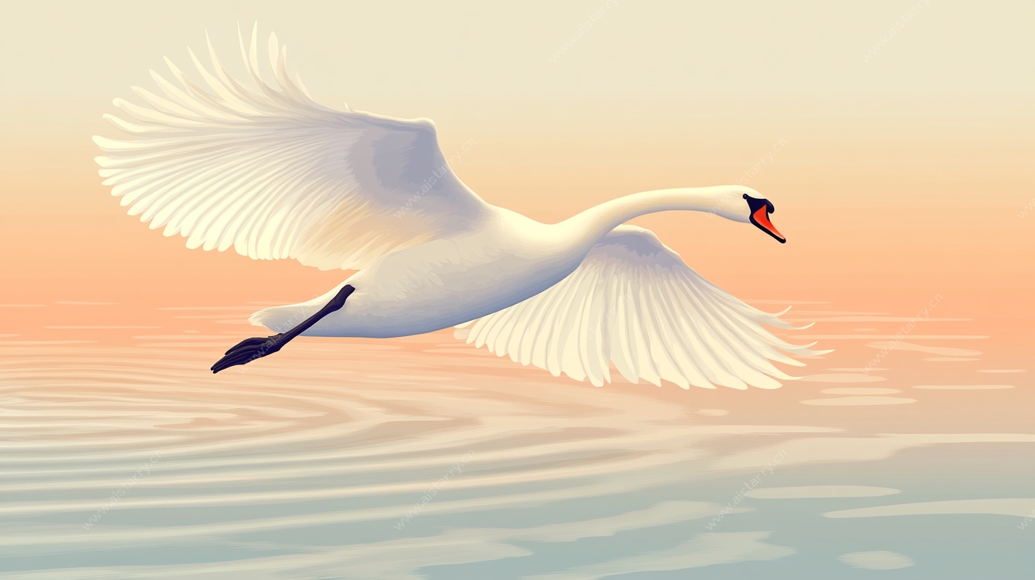 飞翔的白天鹅
