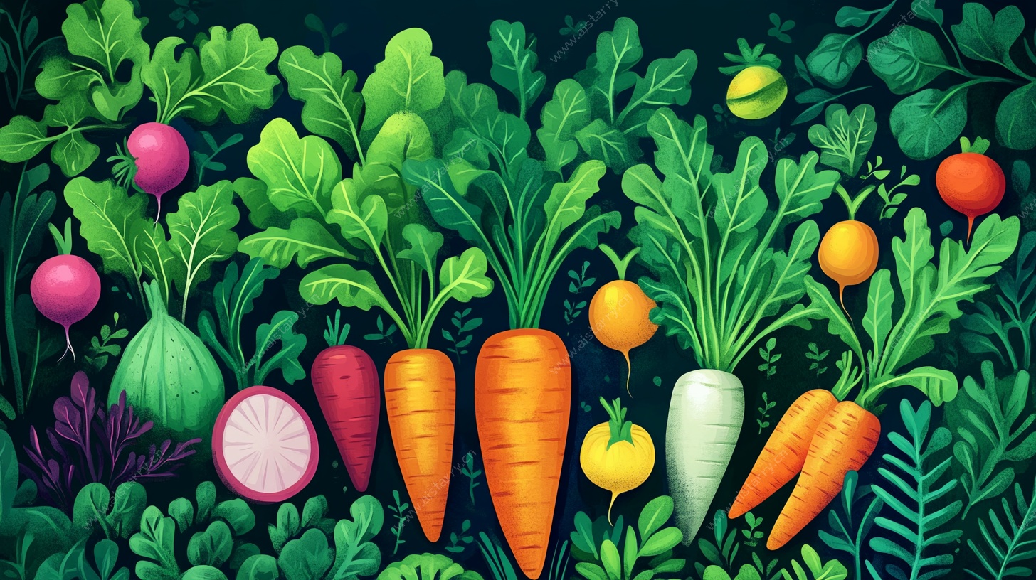 多彩蔬菜插画