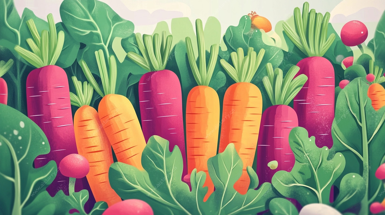 田园胡萝卜插画