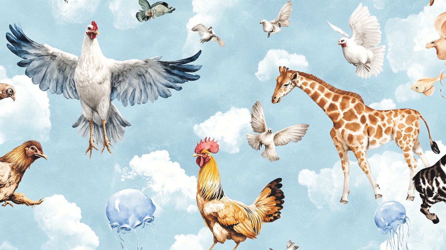 天空中的动物大聚会