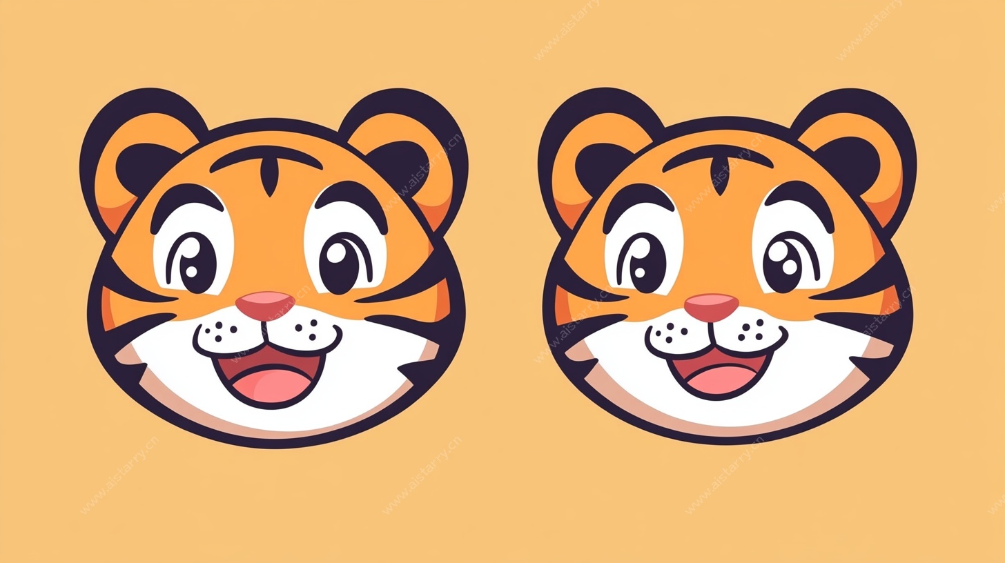 可爱双虎卡通头像