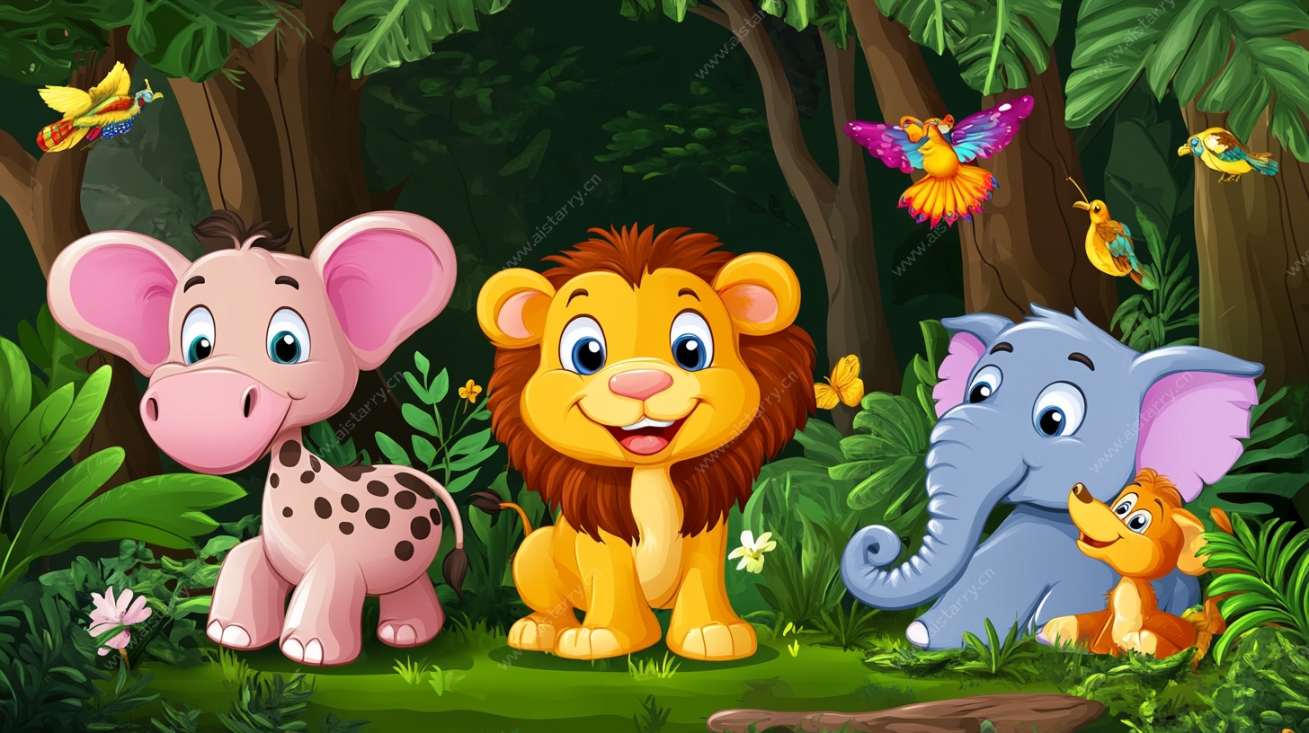 丛林中的可爱动物们