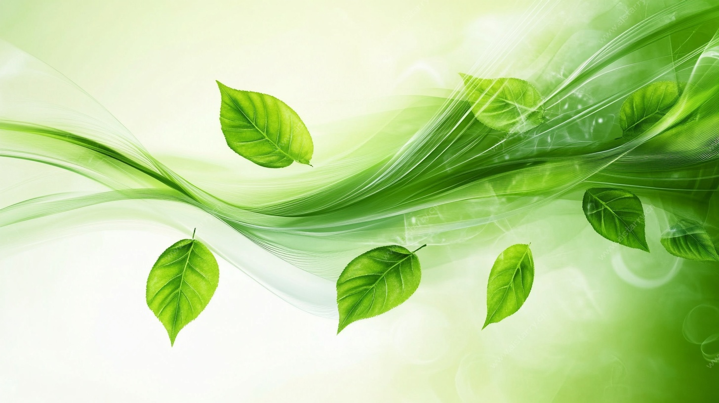 清新绿叶动感背景图