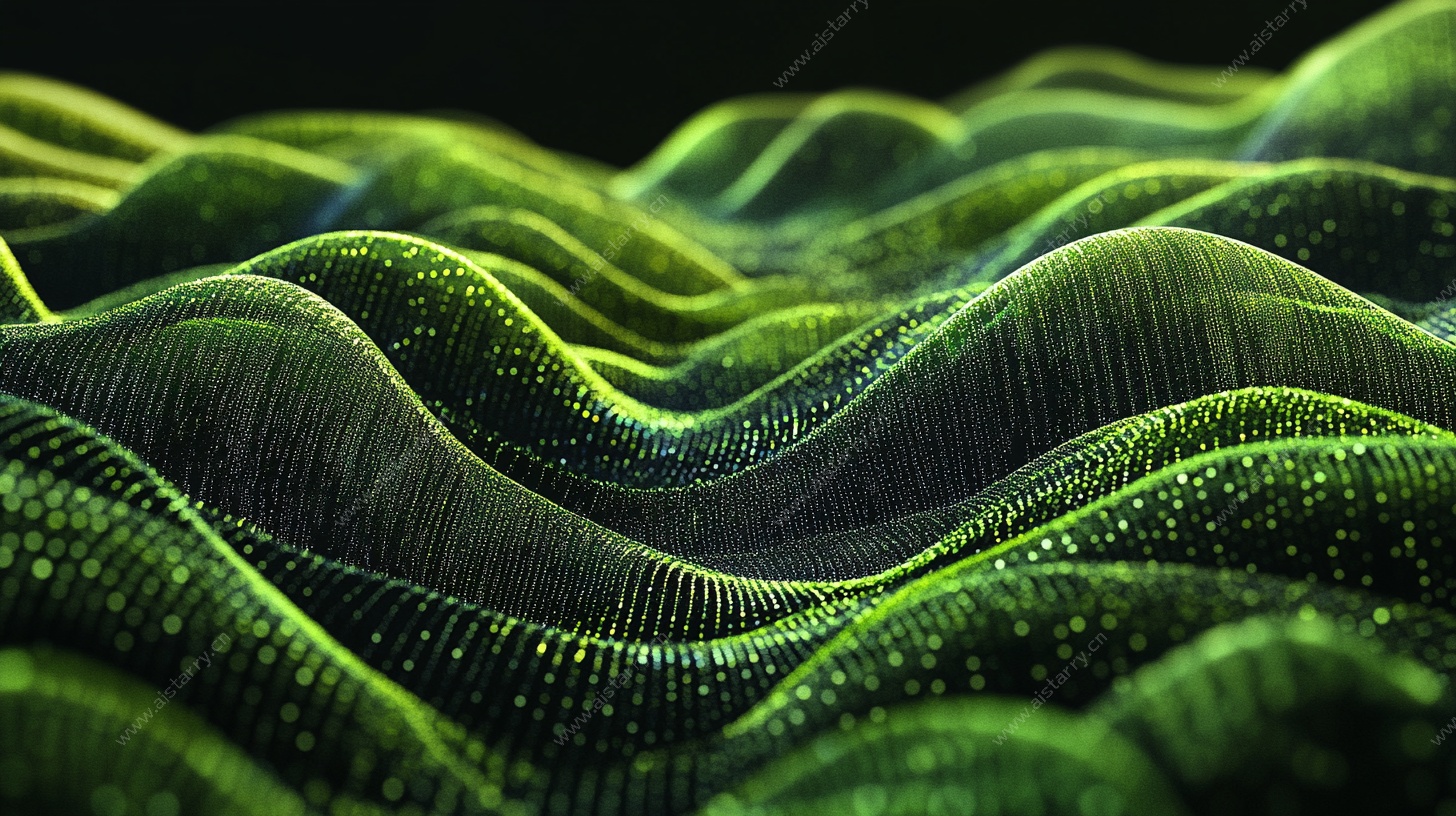 绿色数据波浪背景图