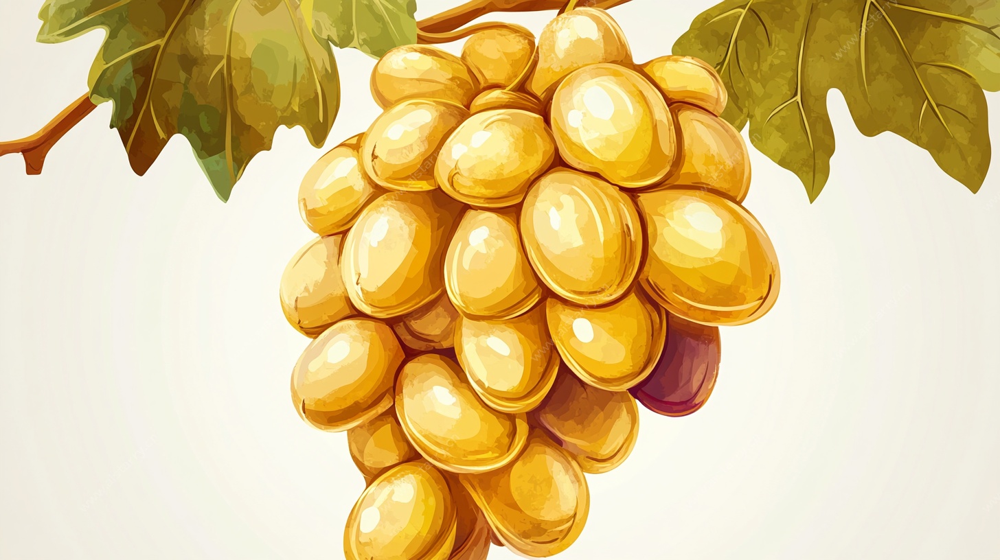 金黄色葡萄插画