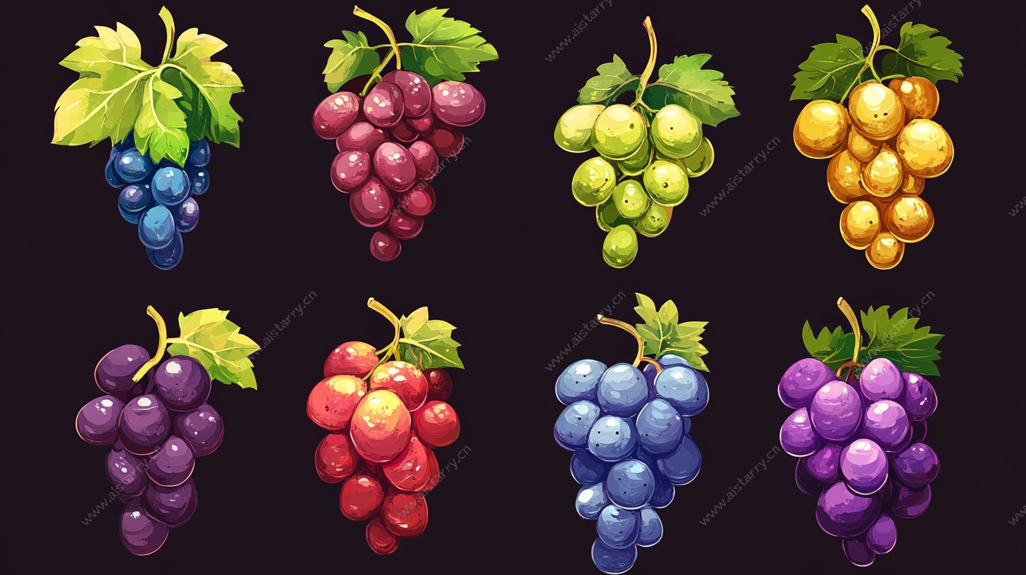 多彩葡萄插画