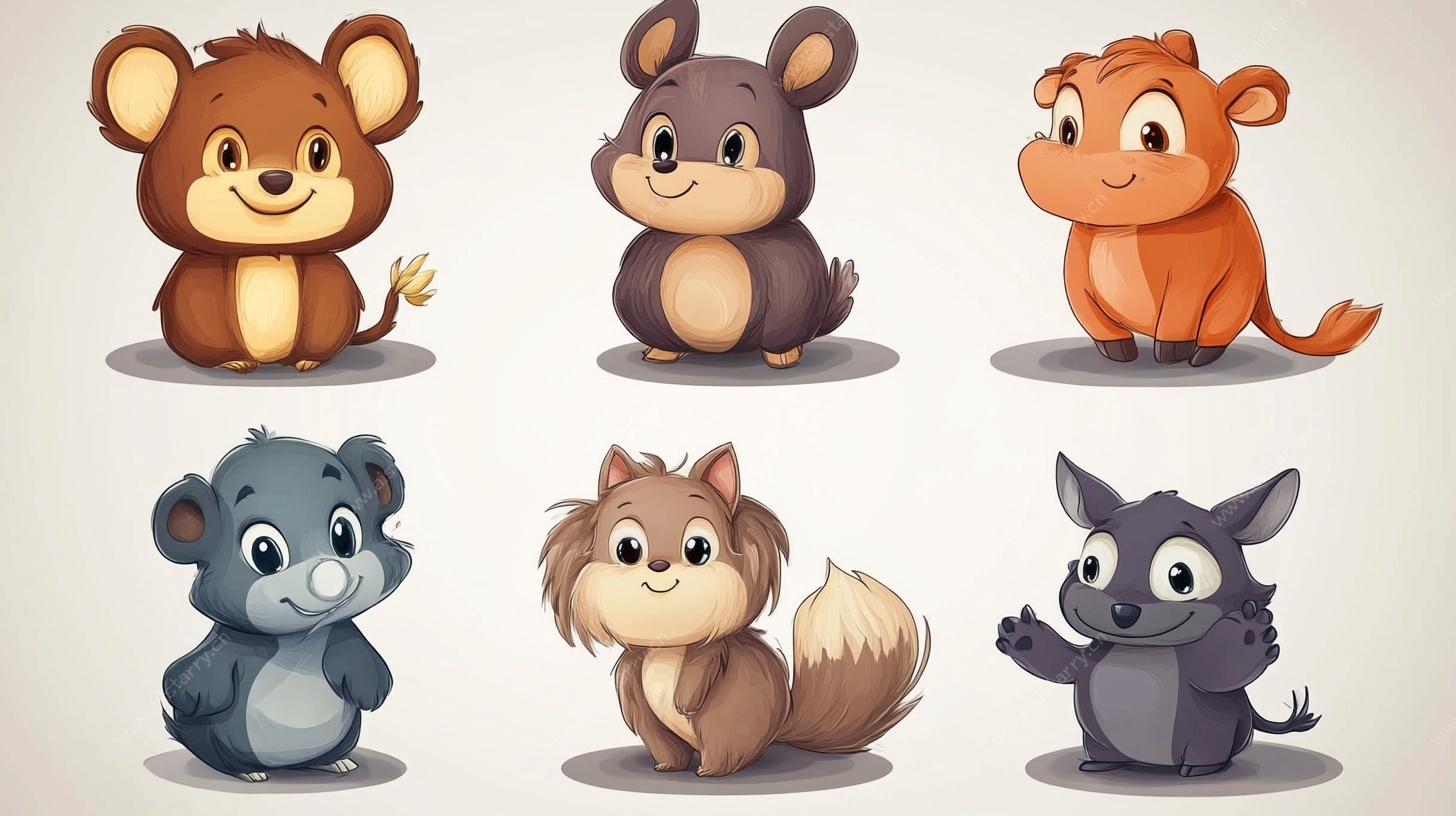 可爱卡通动物集合