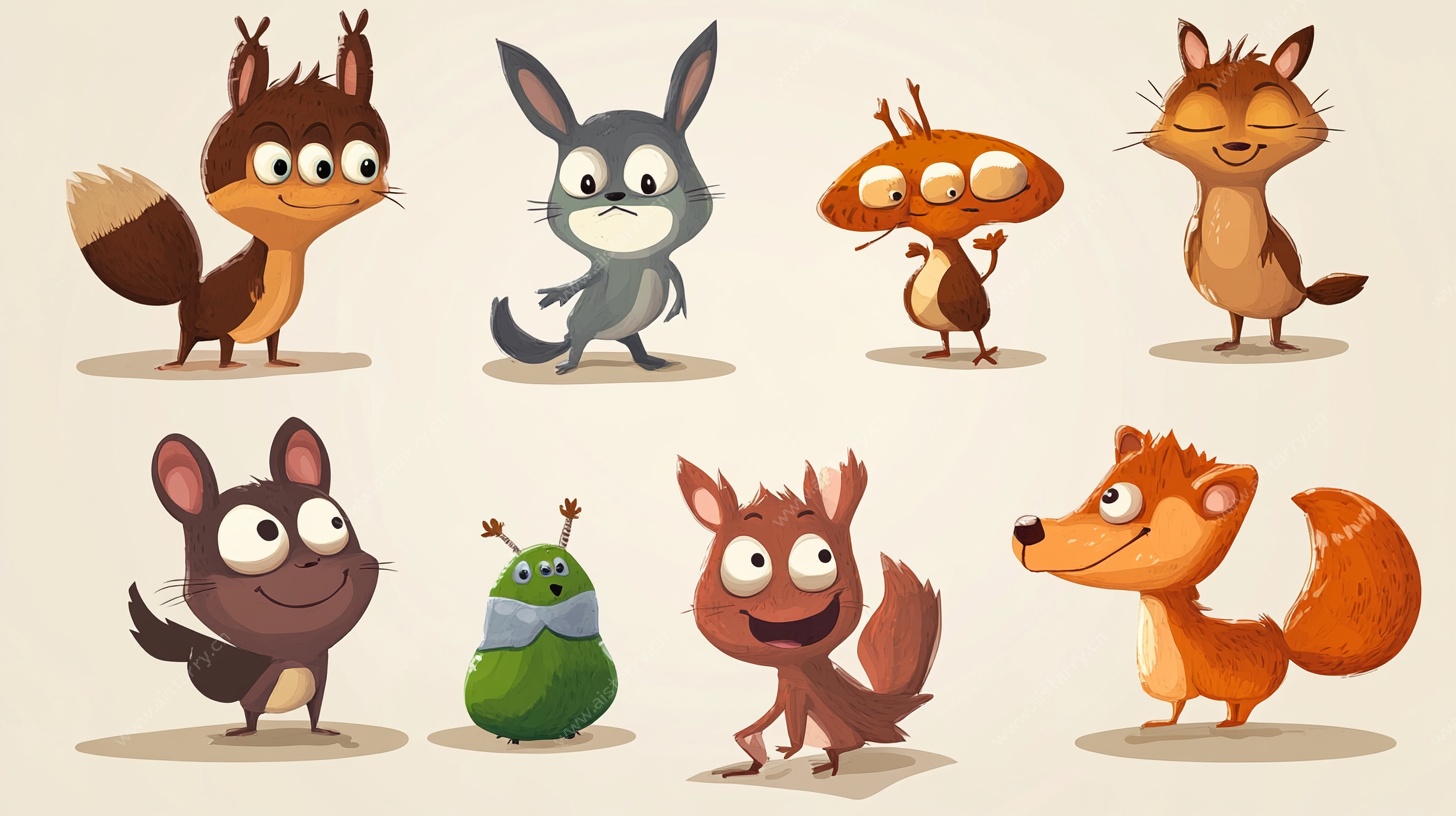 可爱森林动物卡通形象