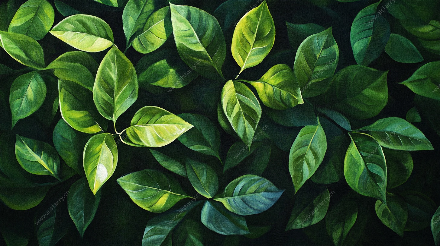 翠绿叶片背景图