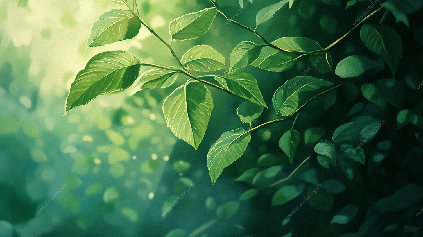 清新绿叶 自然之光韵