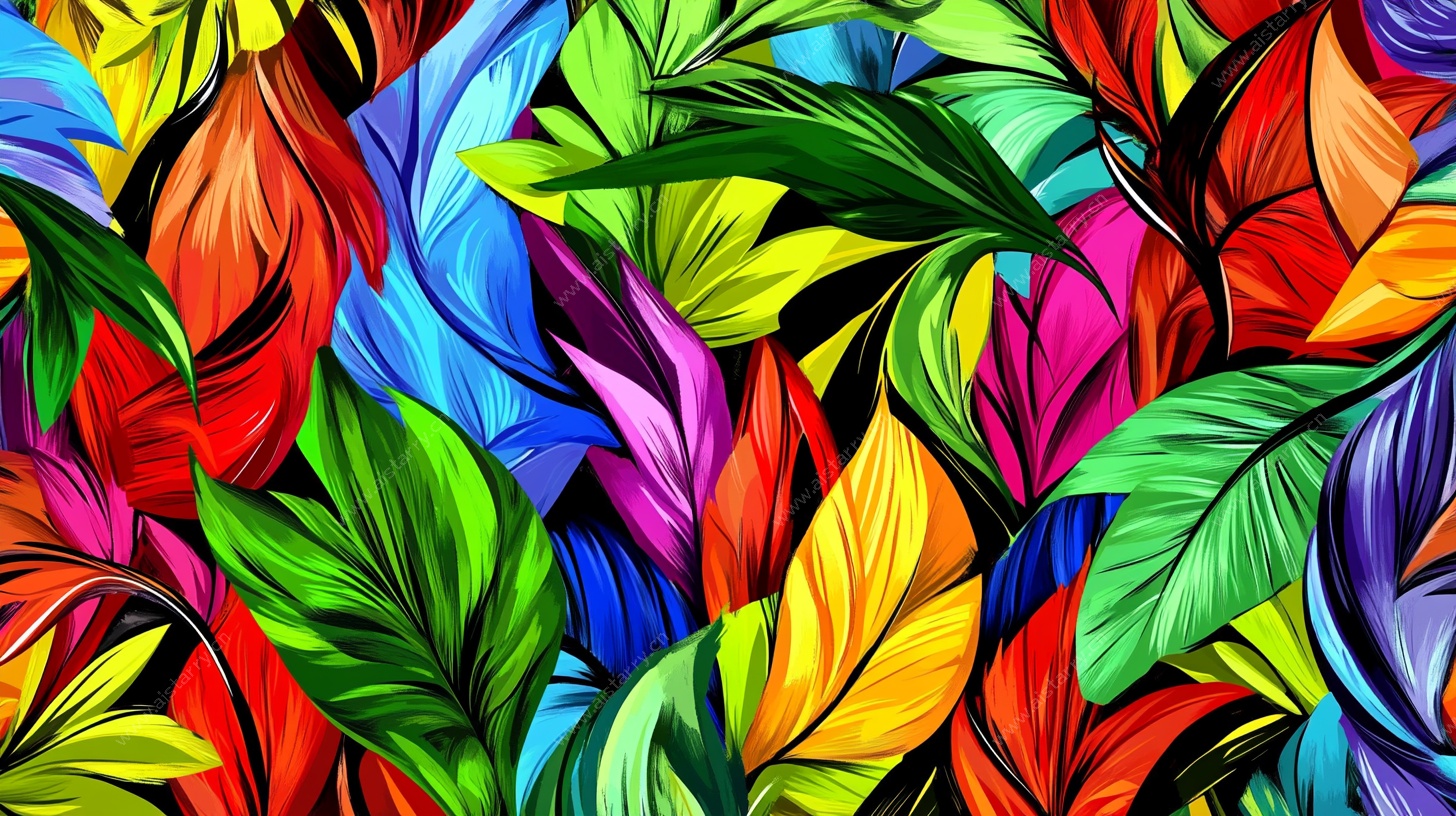 多彩斑斓的树叶图案