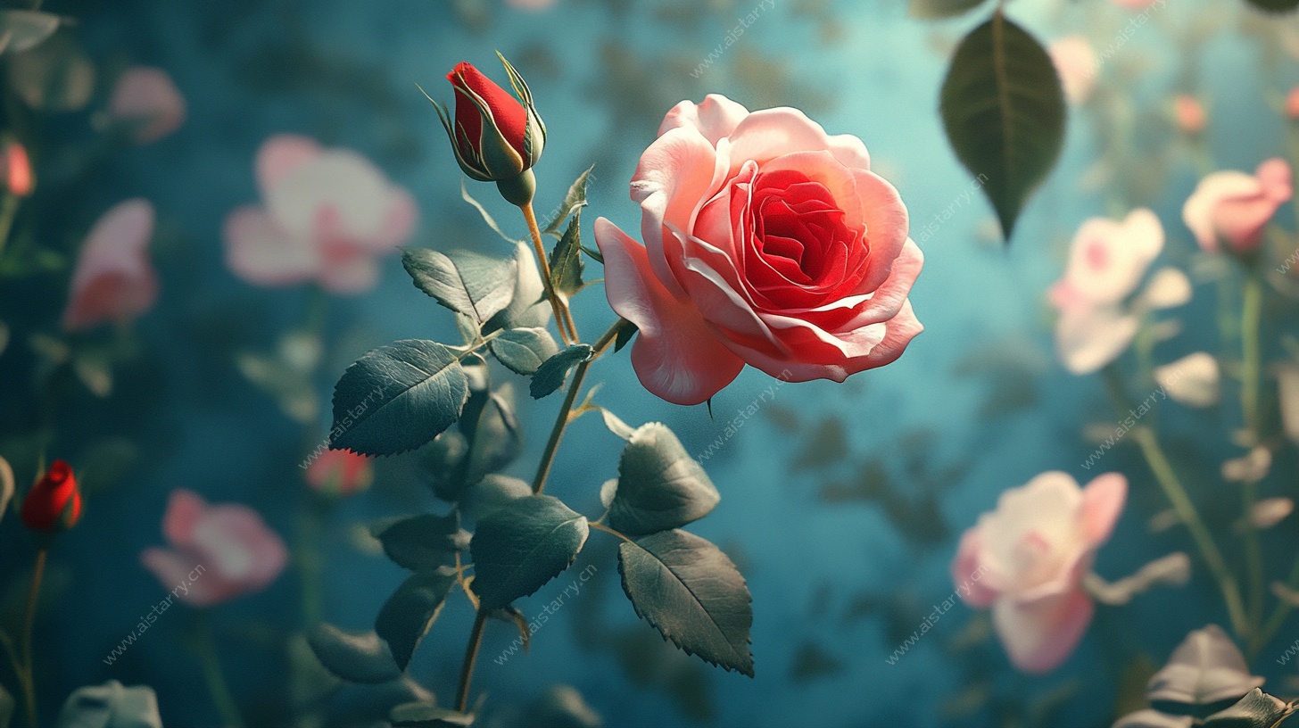 梦幻粉玫瑰特写