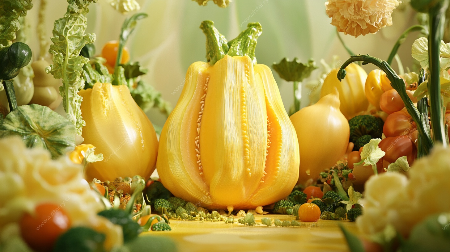 丰收景象的多彩蔬菜瓜果