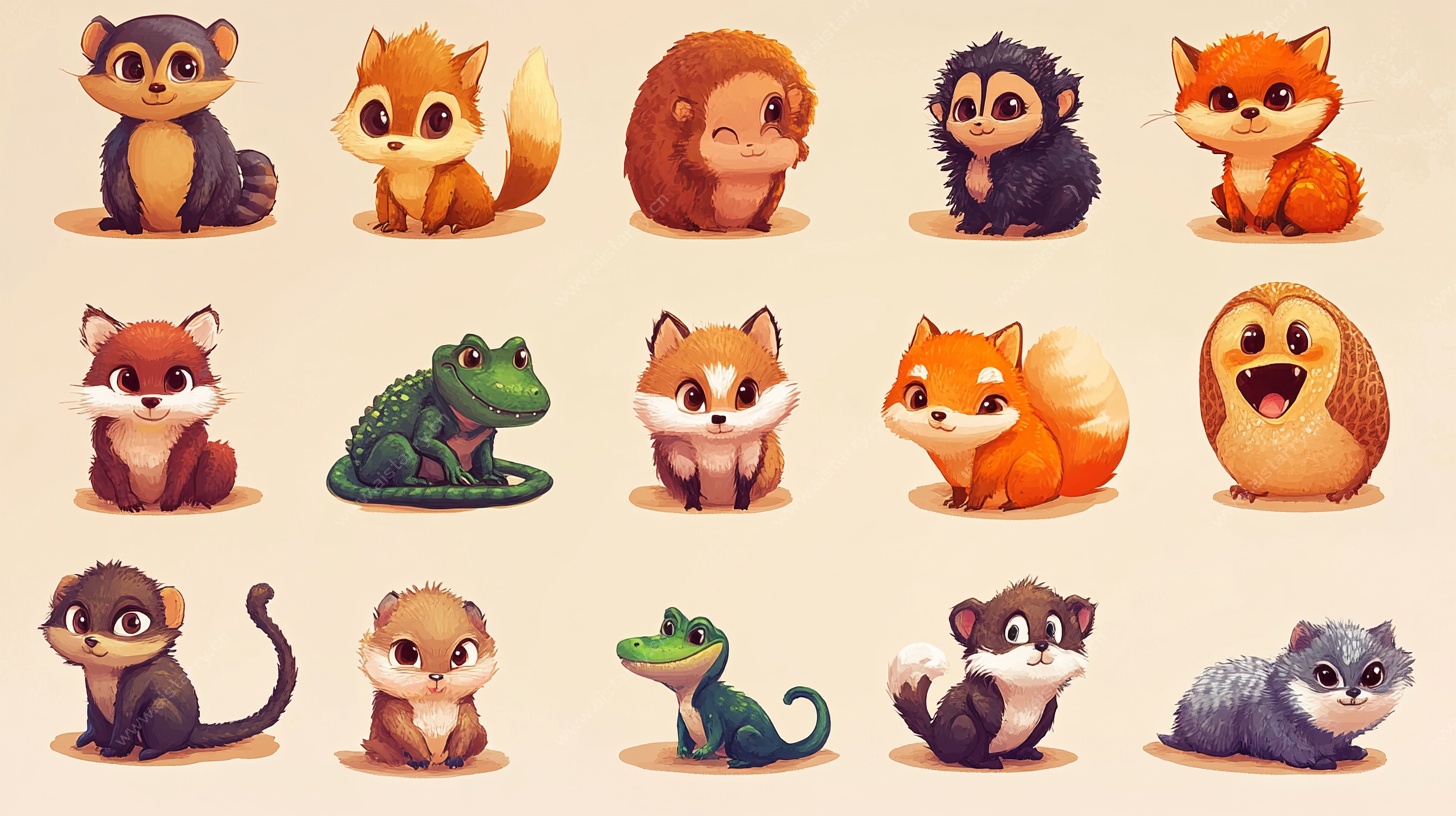 可爱卡通动物集合