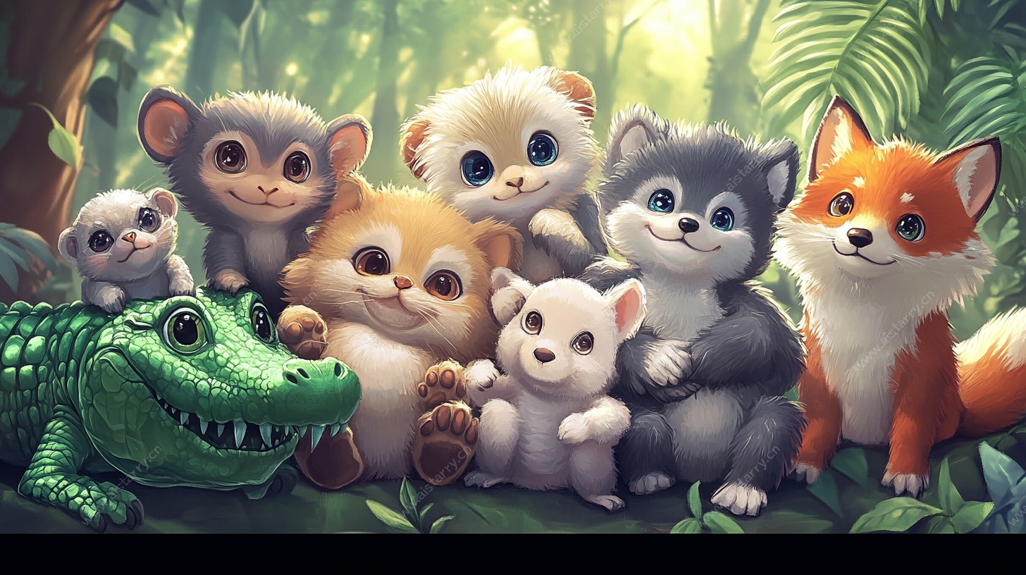 萌趣动物丛林大聚会