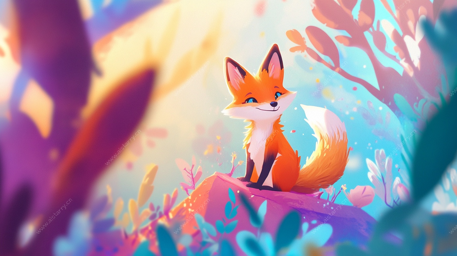 森林中的可爱小狐狸