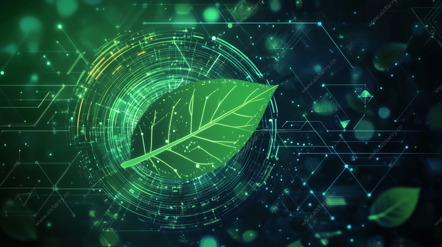 科技感绿叶背景图