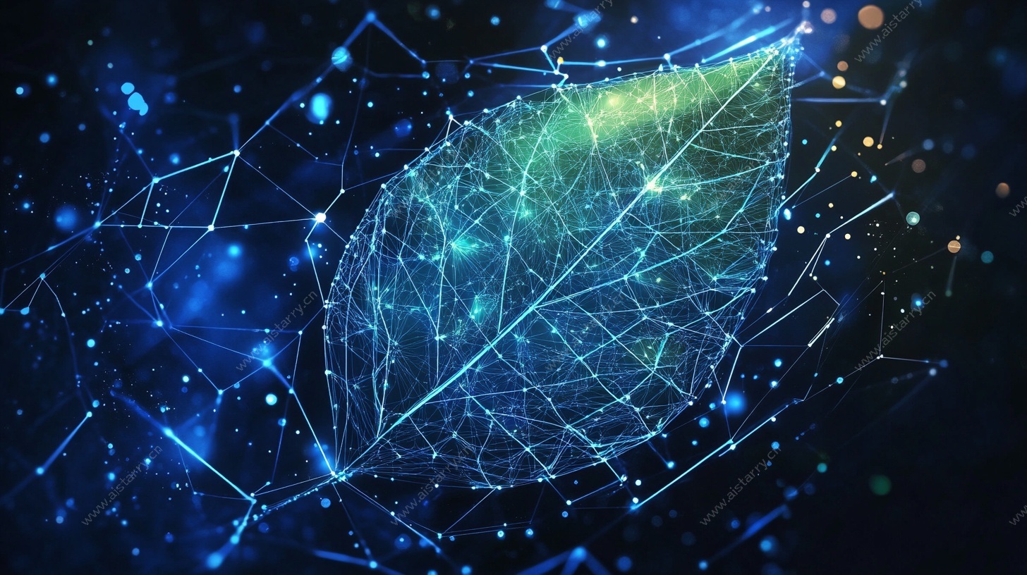 科技感叶脉抽象艺术图像