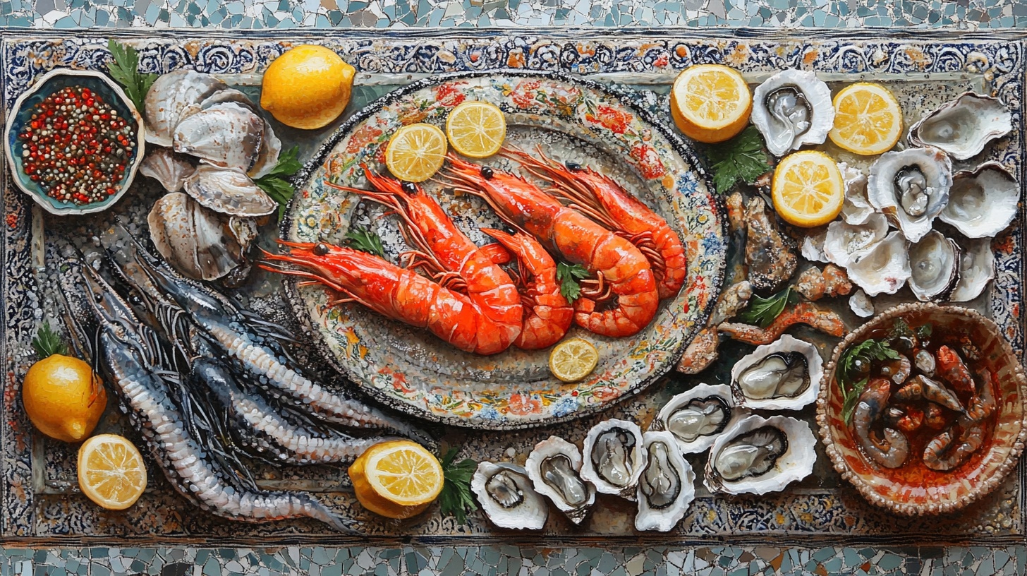 海鲜盛宴摆盘图