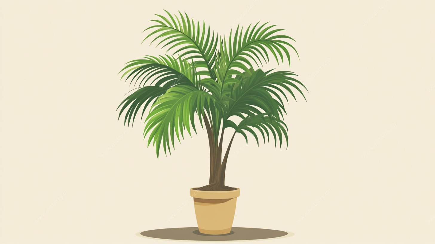 盆栽棕榈树插画