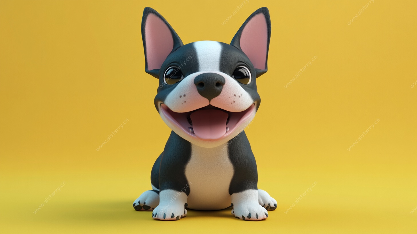 可爱波士顿梗犬3D形象
