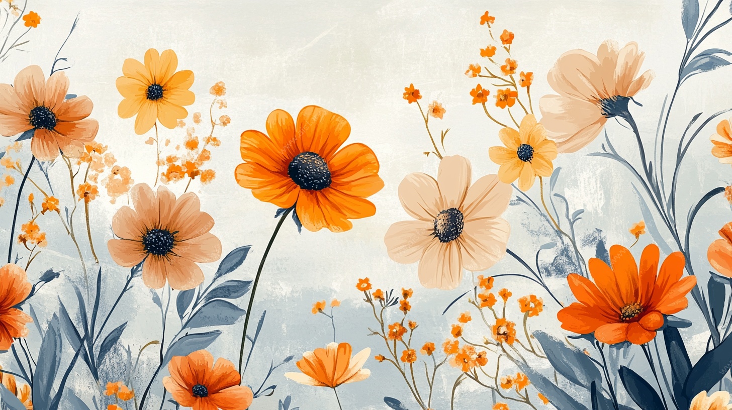 花卉插画 绚烂多彩花世界