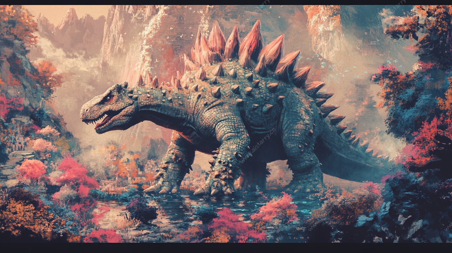 奇幻世界中的巨型恐龙