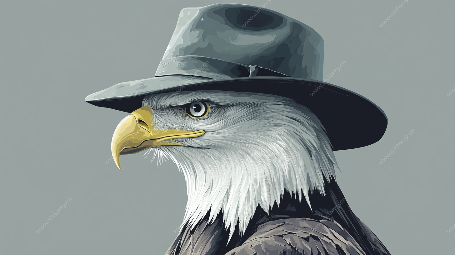 戴帽白头鹰形象