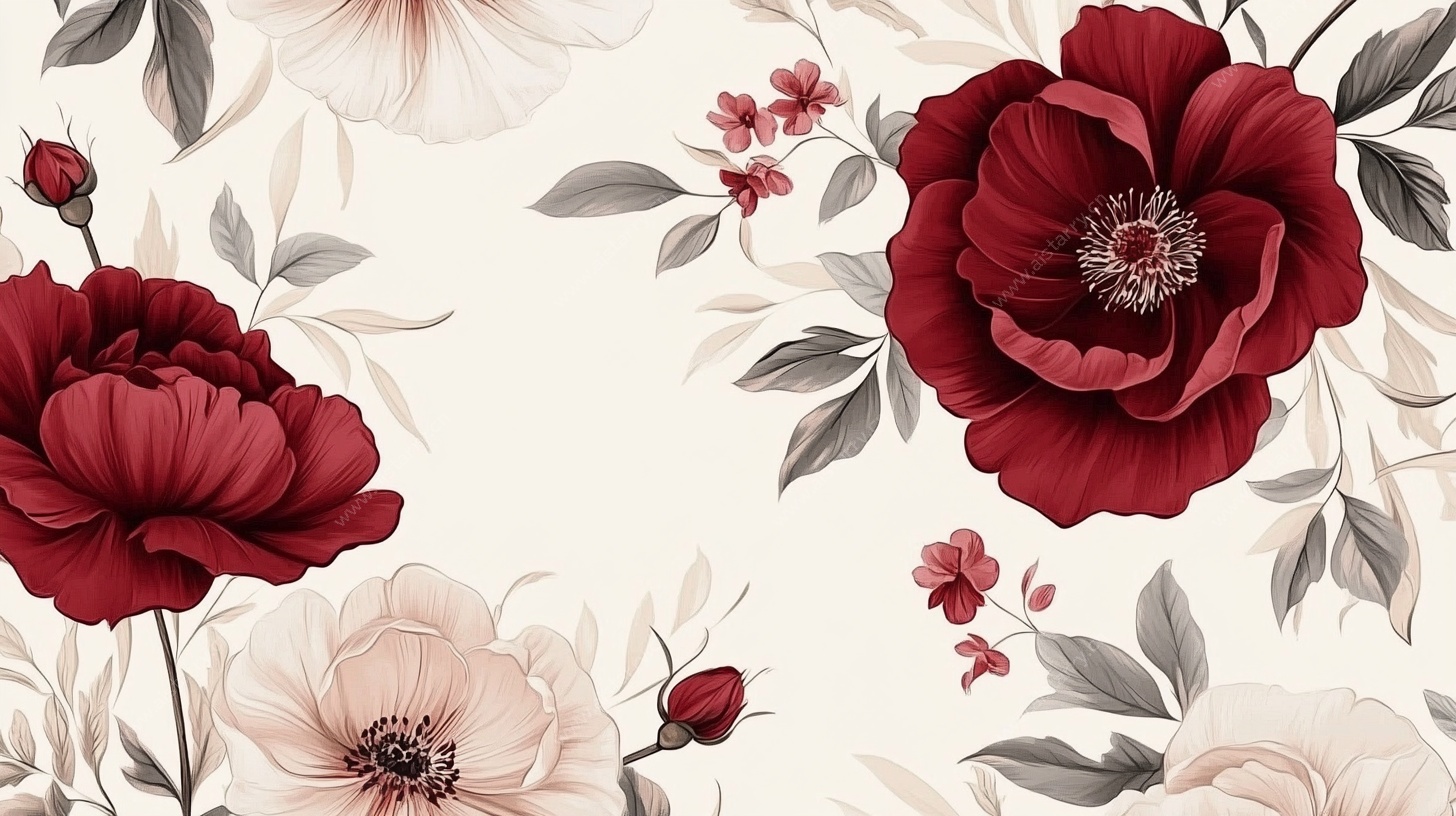 复古花卉图案背景图