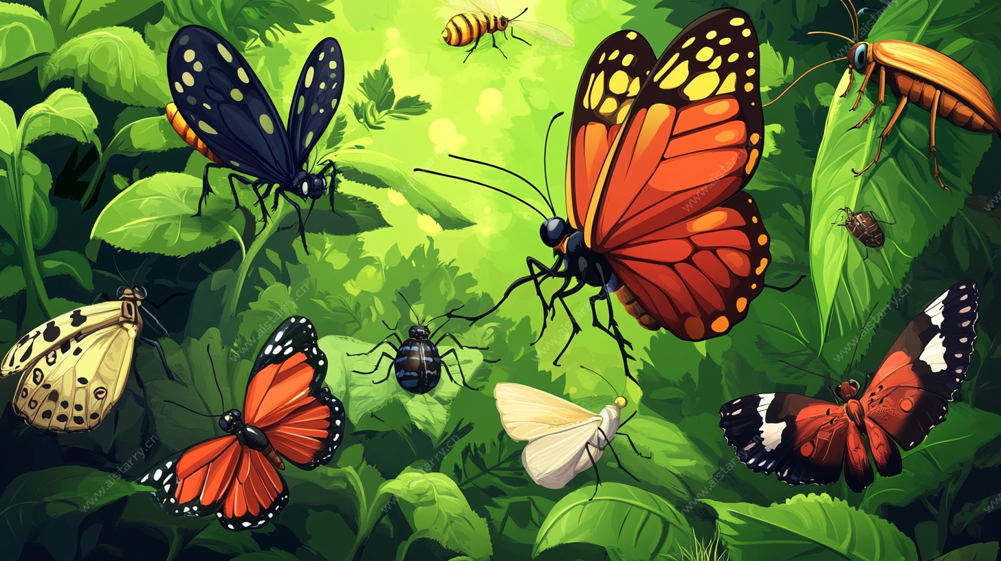 丛林中的多彩昆虫世界