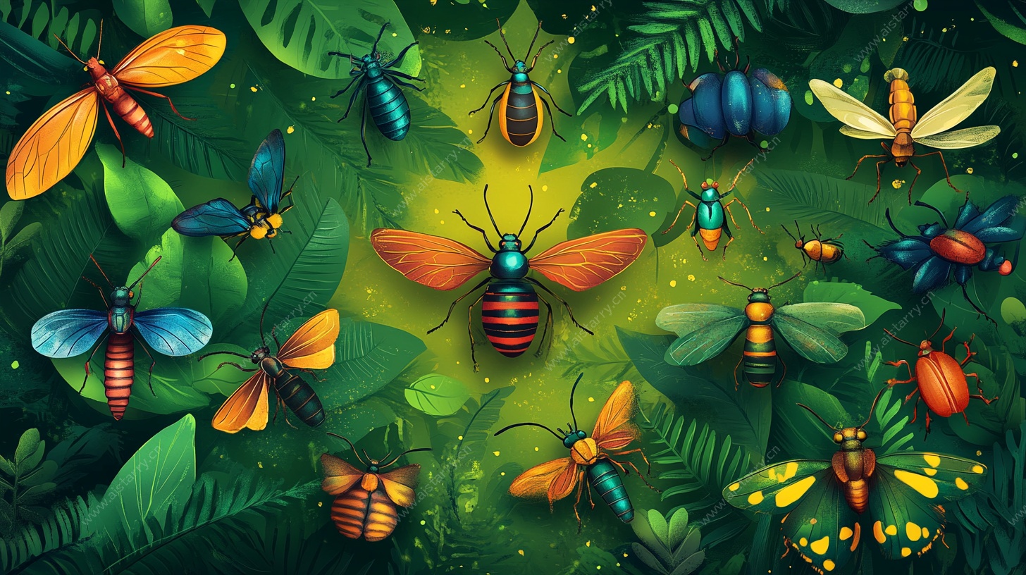 奇幻昆虫的丛林聚会