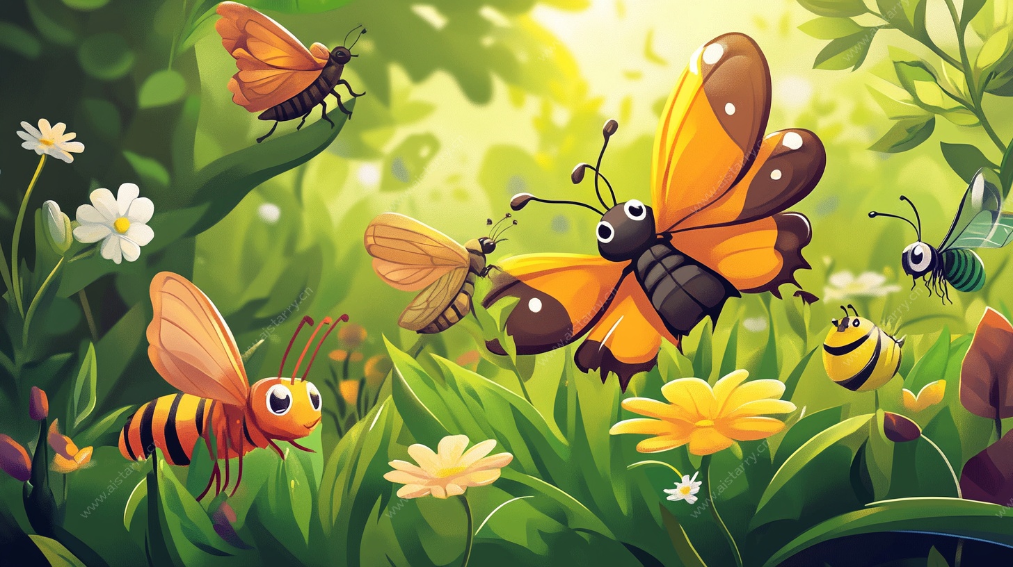 缤纷昆虫的奇幻草地世界