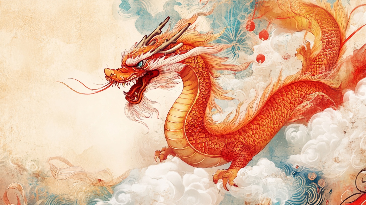 中式祥龙 云中舞动