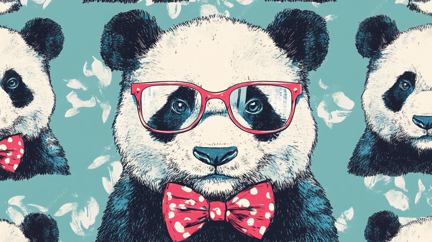 时尚熊猫图案