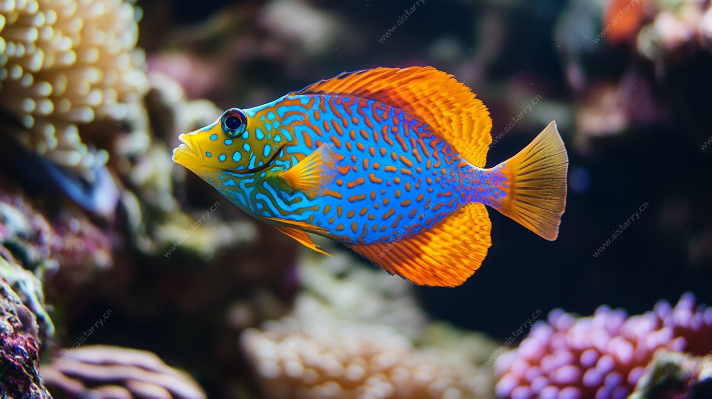 五彩斑斓的海底热带鱼