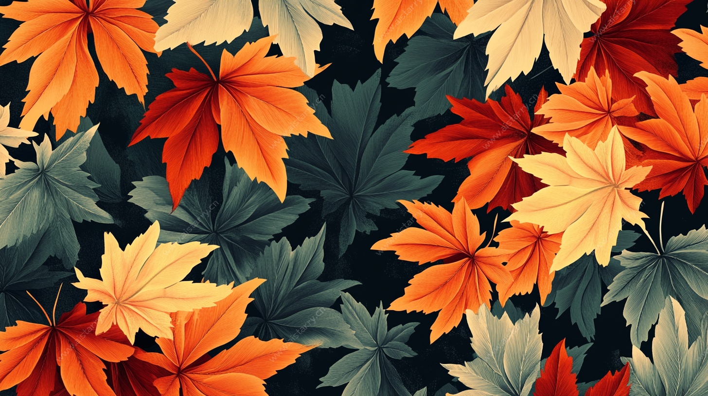 秋季枫叶图案背景图