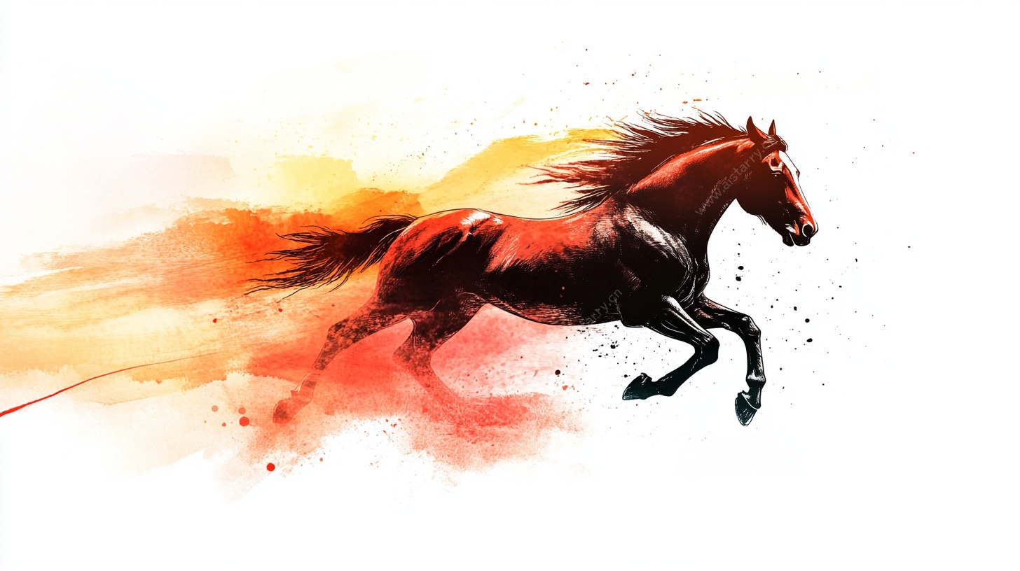 飞奔的水墨骏马