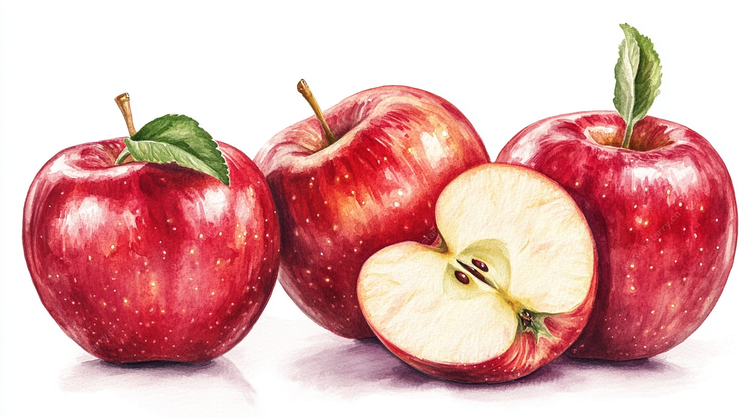 新鲜红苹果 色彩鲜艳诱人