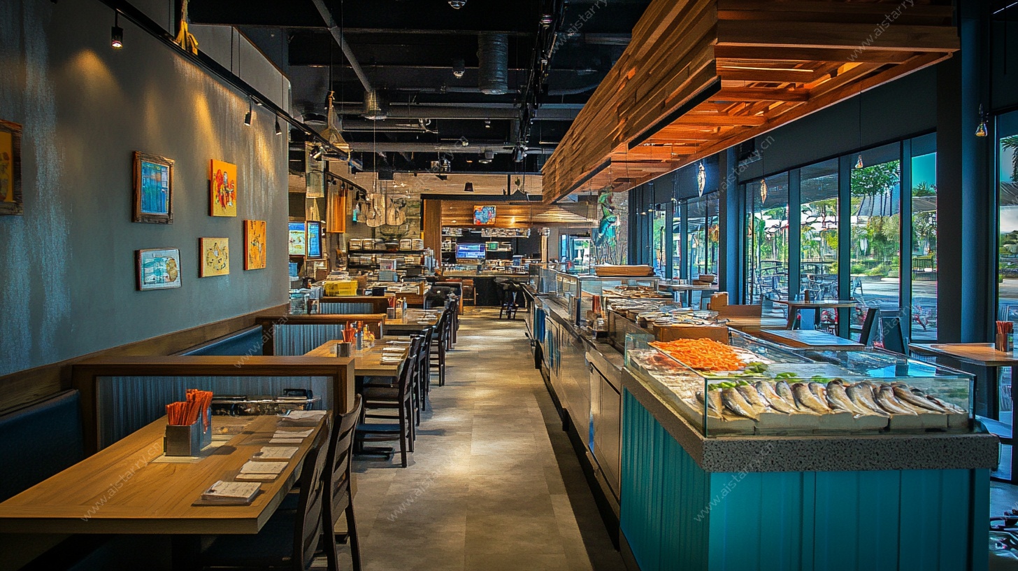 现代简约风餐厅内部景观