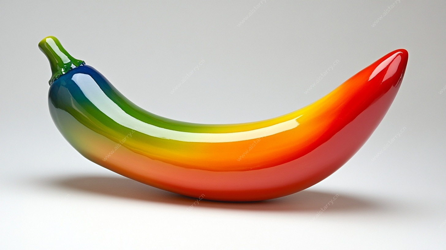 彩虹色陶瓷香蕉摆件
