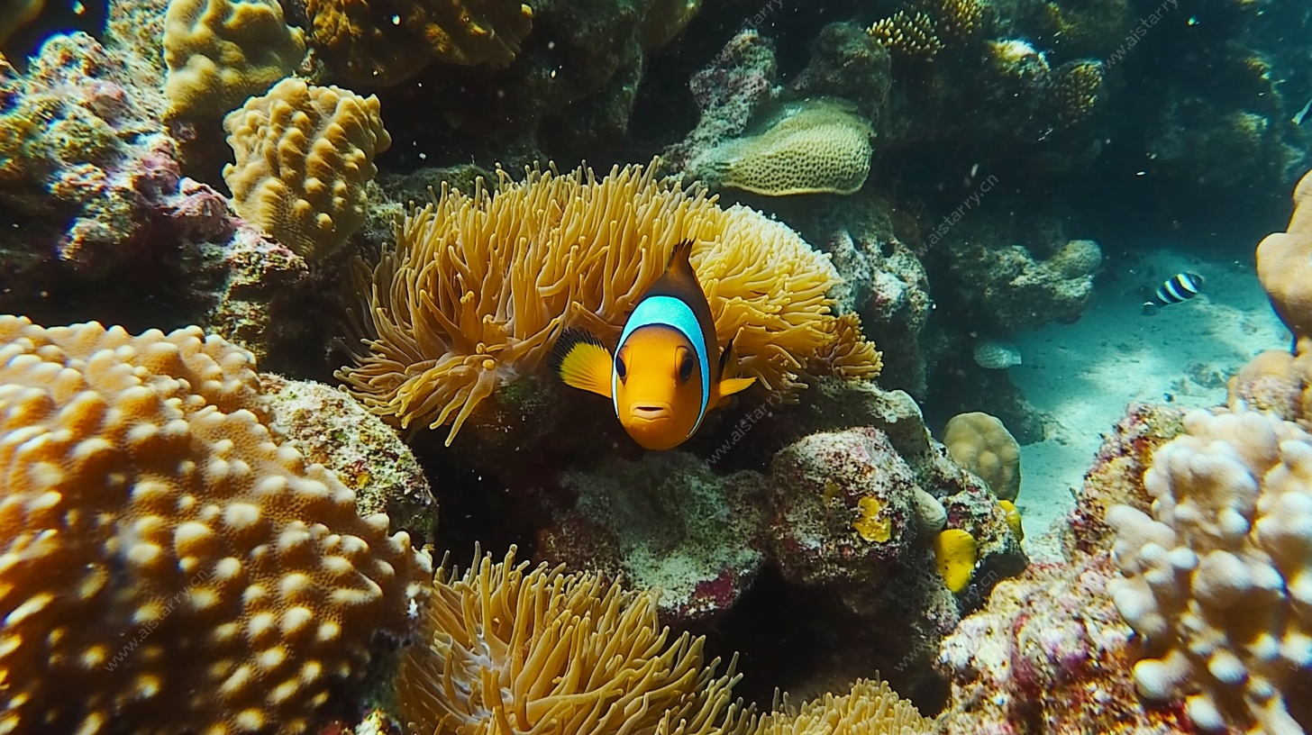 小丑鱼藏身绚丽珊瑚间