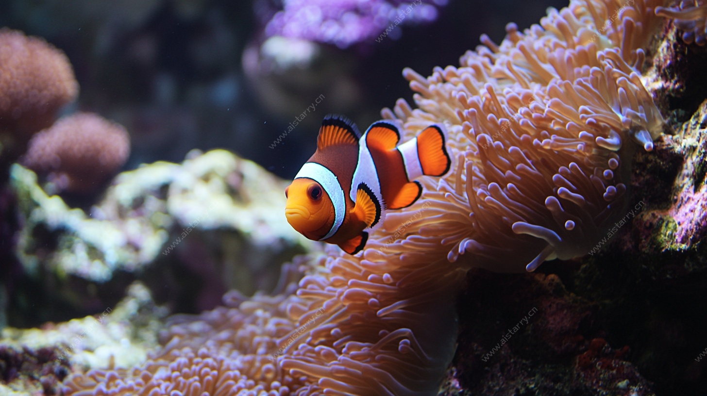 小丑鱼在海葵中悠游