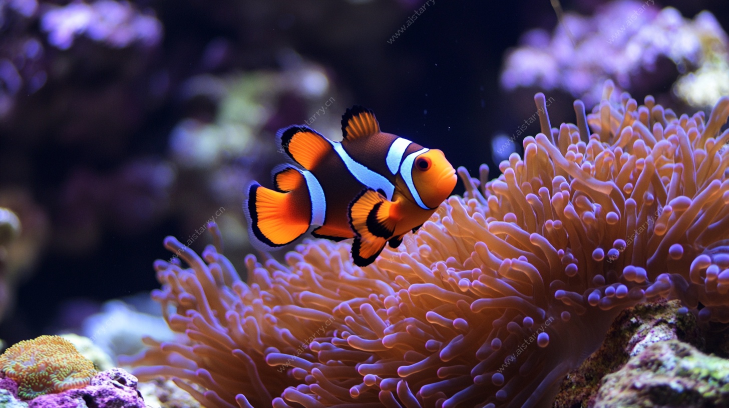 小丑鱼游弋在海葵间