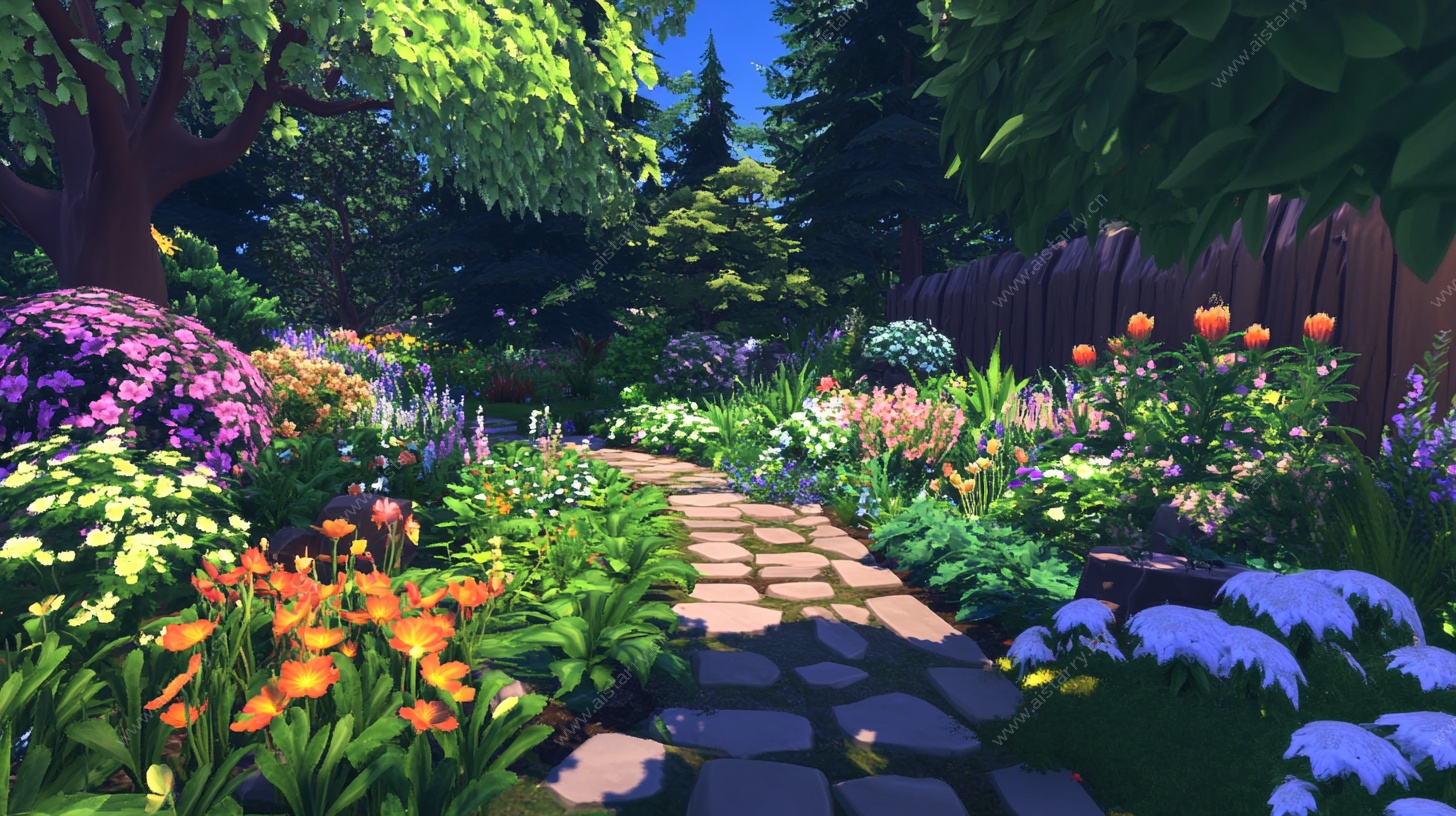 梦幻缤纷的花园小径