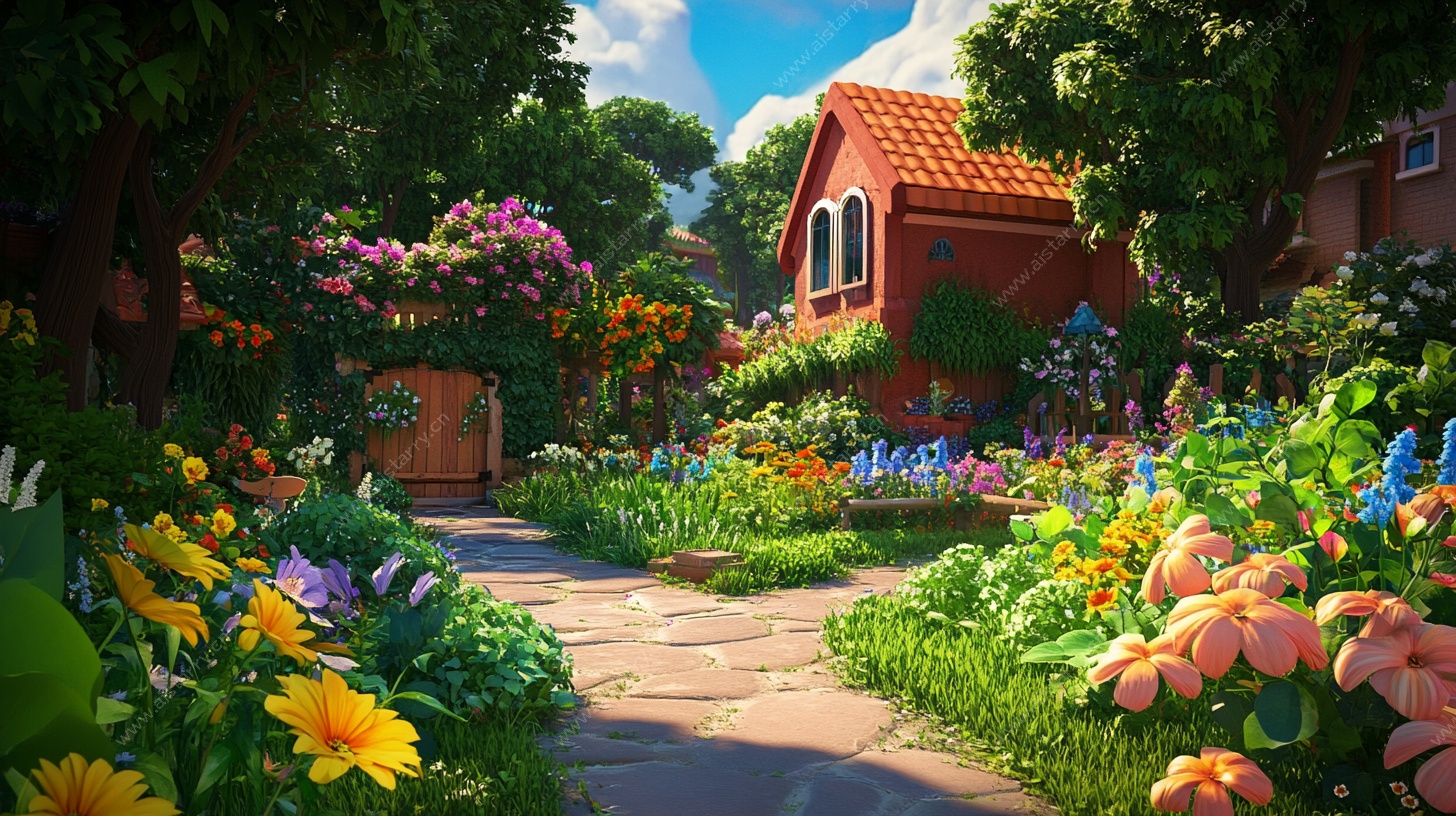 梦幻花园小屋美景