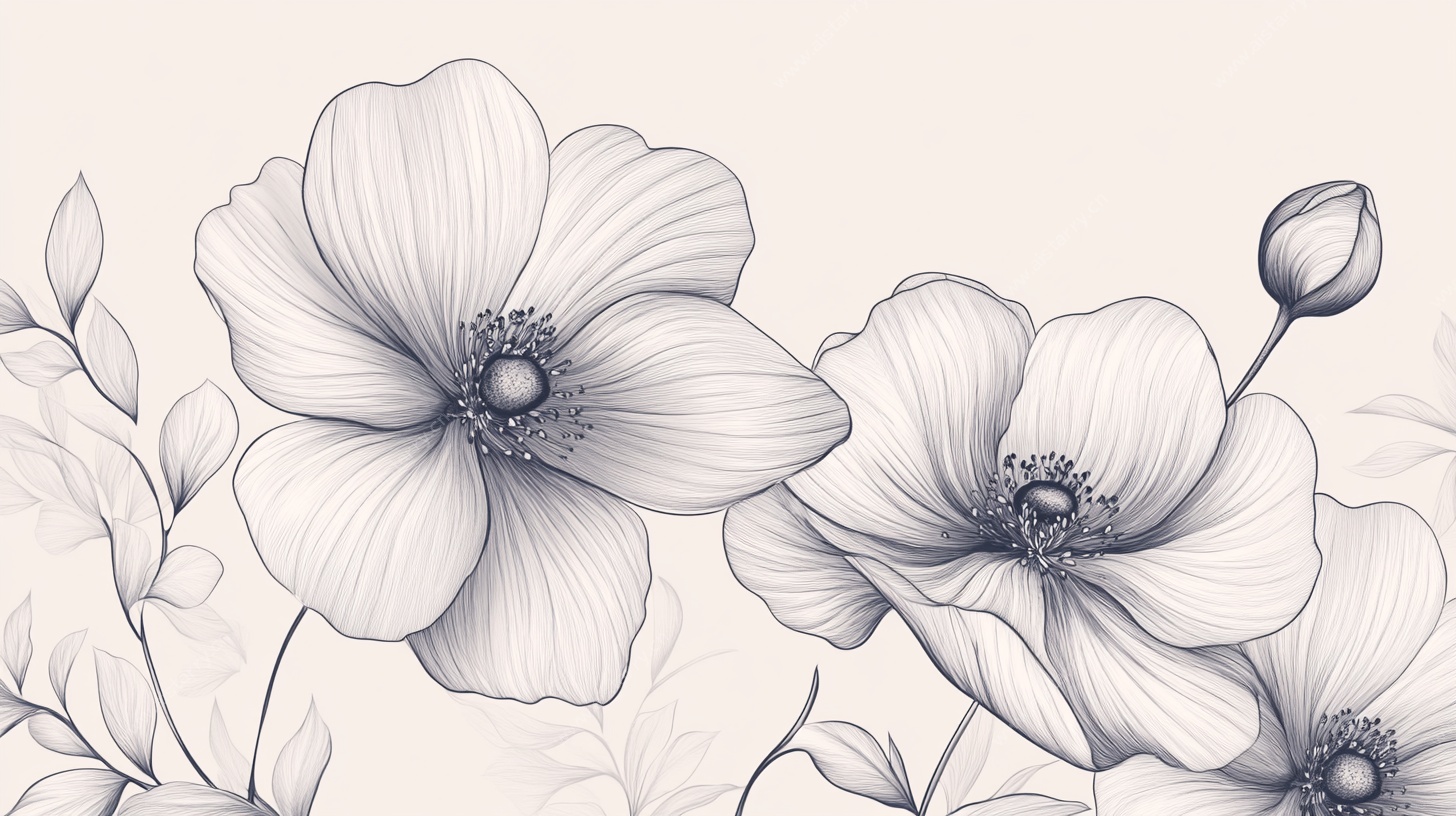 手绘素雅花卉图案