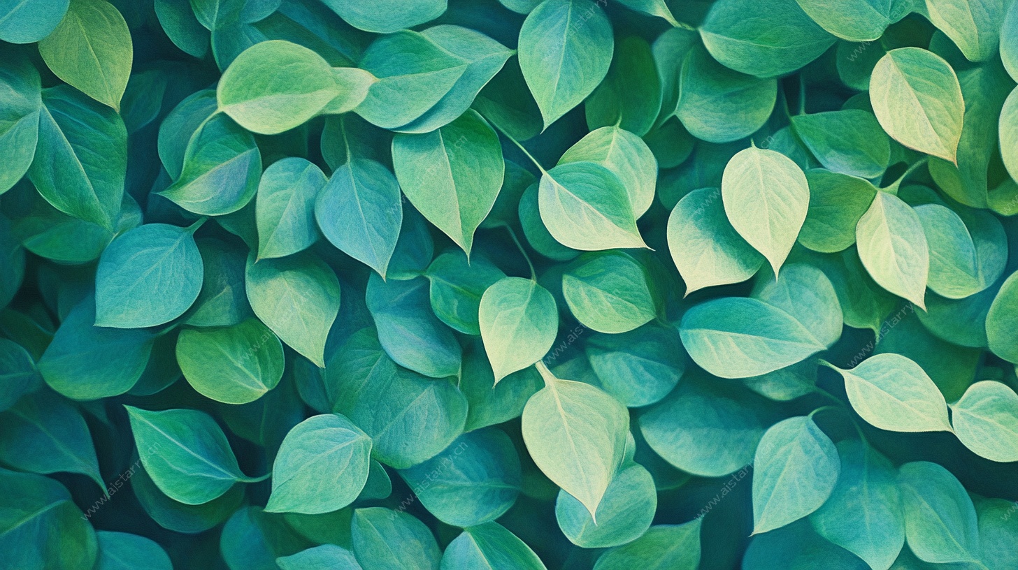 翠绿叶片的自然纹理